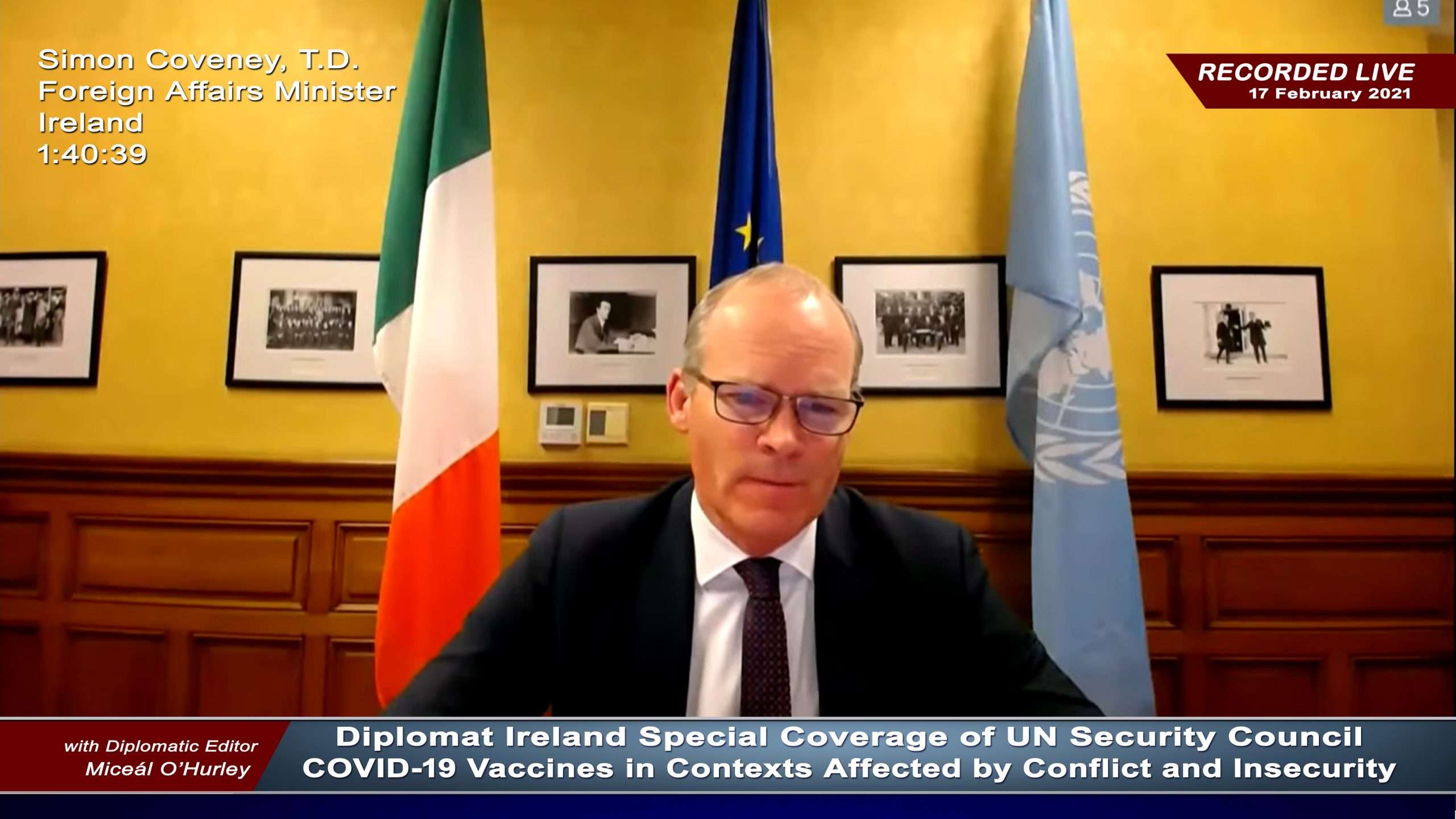 UNSC Meeting Covid-19  17 February 2021  Diplomat Ireland Video