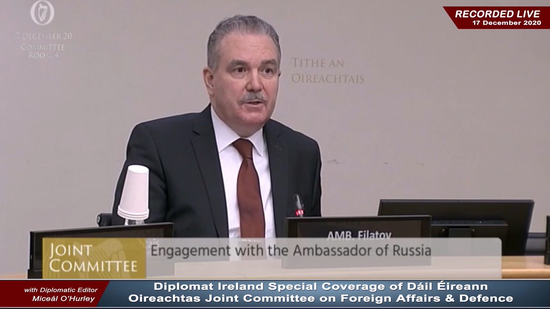 Ambassador Yuriy Filatov, Russian Federation – Testimony before Joint Committee on Foreign Affairs & Defence